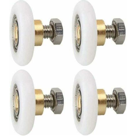 4 Duschkabinenrollen 23 mm, XU, gerillt, mit Schrauben - (1/4)