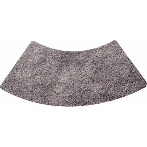 Tapis de douche rond festonné, tapis de douche quart de rond en microfibre, lavable en machine, antidérapant, gris, 45x100cm (1/4)
