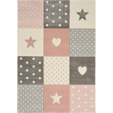 Tapis enfant tissé 140x200 crème rectangle MINIKIDS