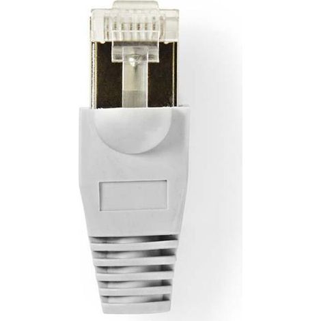 Conector rj45 masculino solido utp cat5 recto chapado en oro 10 uds pvc gris transparente caja