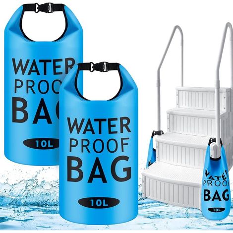 Lot de 2 poids universels pour échelle de piscine, remplissage facile et rapide du sable, sac étanche en PVC 250D avec bandes auto-agrippantes, film imperméable, fonctionne avec les marches de piscine (1/5)
