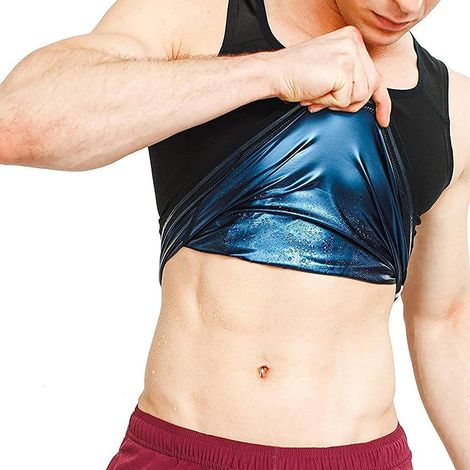Gilet de Sueur de Sauna pour Hommes, Chemise de Sauna Respirante, Debardeur Sudation Homme, Gilet de Sauna Chauffant, Gilet de Sauna, Débardeur de Sudation Homme, pour Gym Fitness Body Shaper (L/XL) (1/5)