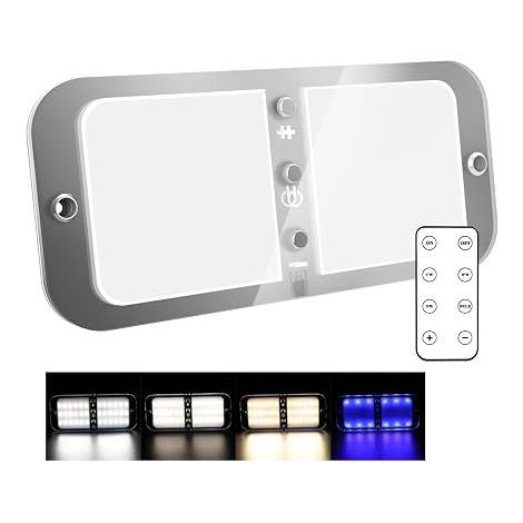 Lumières Intérieure à LED Lampe Eclairage, Plafonnier LED RV 72 LED avec Interrupteur Marche, 800LM RV de Toit de Lampes pour Camping-Car, Bateau, Caravane (1/5)