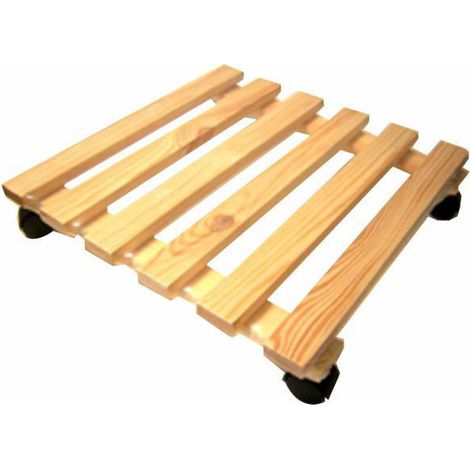 Transportador de ruedas cuadrado de madera 35x35