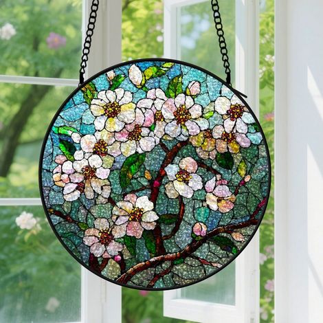 Capteur de Soleil en Vitrail Décoration Spirituelle pour Maison 15cm (1/4)