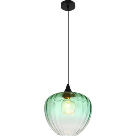 Globo - lámpara colgante - SANDER - verde - vidrio - Ø 29cm - E27 (1/5)