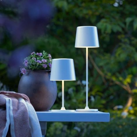 Lámpara de pie LED KAAMI BRILLIANT - 2W - IP44 - Metal y plástico - Blanco mate (1/5)