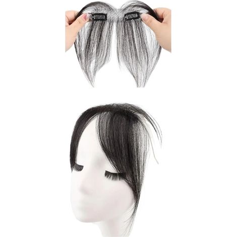 Chignon Cheveux Postiches Frange De Cheveux Avec Favoris Extensions À Clipser En Humains Outils Coiffure Postiche Naturel Femmes Clip In Bang (1/5)