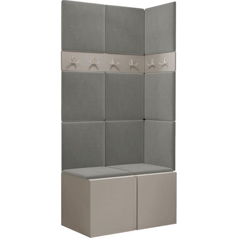 Conjunto para recibidor Pinis I, Polo 894, 186x84x46cm, Tapiz, Aglomerado laminado, Colocada, Montada en la pared (1/5)