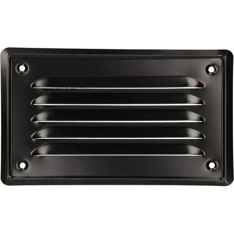 Kotarbau – Grille de ventilation 165 x 100 mm – Acier galvanisé noir – Résistante aux intempéries – Moustiquaire anti-insectes intégrée