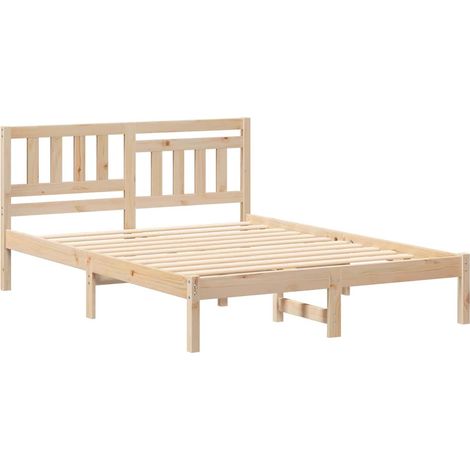 Lit double,Lit adulte,Cadre de lit Marron 120 x 190 cm Bois massif en pin CFW3415786 (1/5)