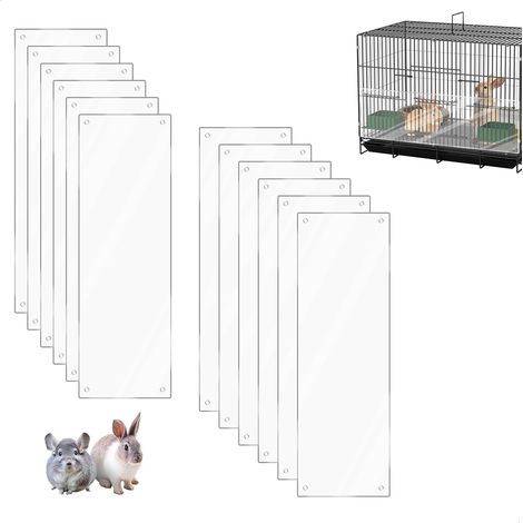 Doublures de Protection pour Cage, 12 Pièce Transparent Doublures de Bord de la Cage pour Animaux 35.6x11.5cm Pouces de Doublure pour Cage avec 100 Attaches pour Lapin Hamster et Autres Petits Animaux (1/5)