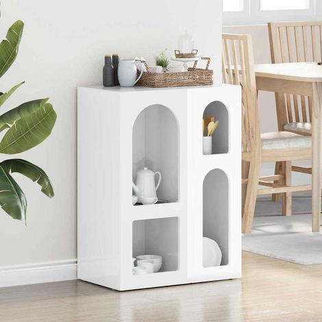vidaXL Credenza Bianco Lucido 59 x 35 x 80.5 cm Legno multistrato