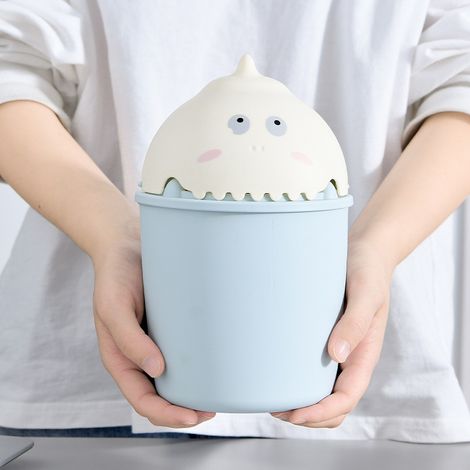 Poubelle de bureau en forme de dinosaure de dessin animé créatif de mode peut mignon flip mini poubelle compacte (1/4)