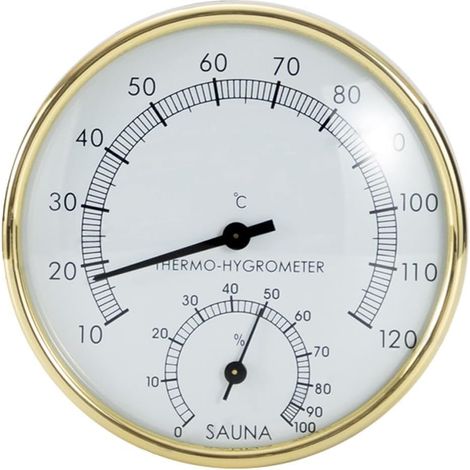Jauge température/humidité sauna inox, pour hammam et maison (1/5)