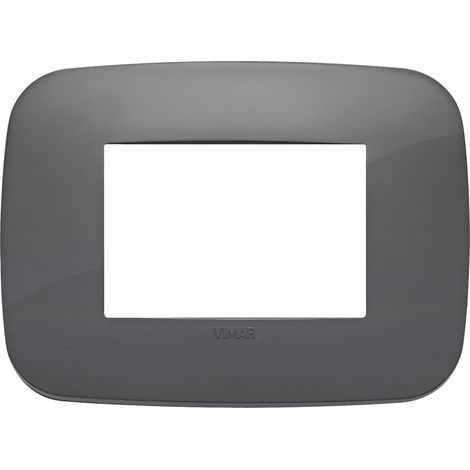 Placca Vimar Arkè Round 3 moduli grigio tecnopolimero 19683.82