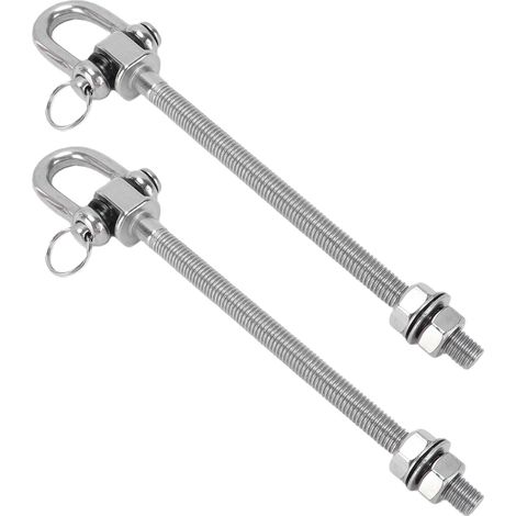 Cintres pivotants robustes de Type D, 150mm, capacité de 1500lb, matériel de porche en acier inoxydable pour sac de sable, chaise hamac de Yoga, 2 pièces (1/5)