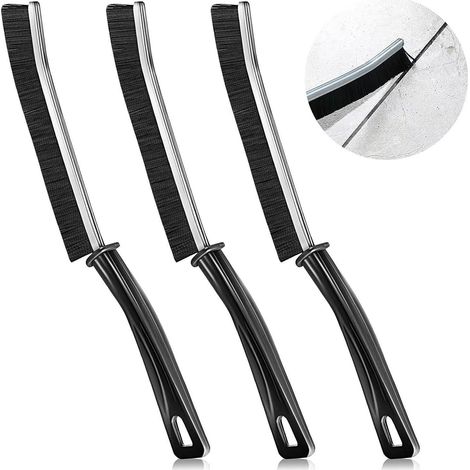 Brosse de nettoyage de fissures, lot de 3, brosse de nettoyage de joints à poils durs, brosse multifonctionnelle (1/5)