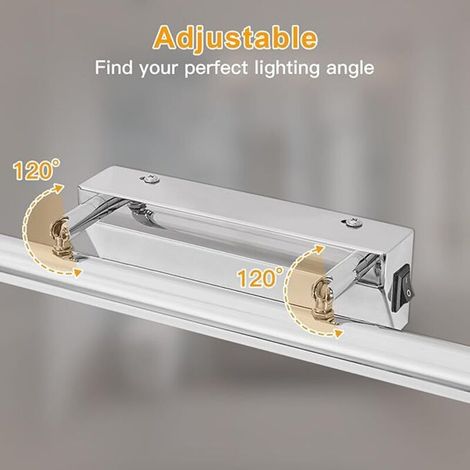 Applique da bagno 8W 40cm - Luce per specchio con interruttore IP44 bianco neutro 4000K per trucco - Luce LED AC100-240V non dimmerabile (1/3)