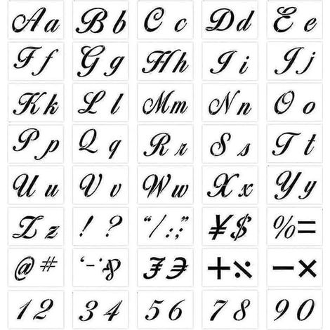 Ecleanfy - Ensemble de 40 pochoirs de lettres pour peinture, pochoirs en plastique réutilisables avec police calligraphique [xh][HK] (1/5)