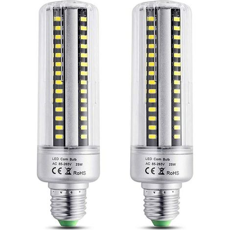 VURAHOME - Ampoule LED E27 25W Blanc Froid 6000K, Haute Luminosité 2500LM, Ampoule Halogène Équivalent 200W, Non Dimmable, Ampoule LED E27 Maïs pour Plafonnier, Lot de 2 [Classe énergétique A+] (1/5)