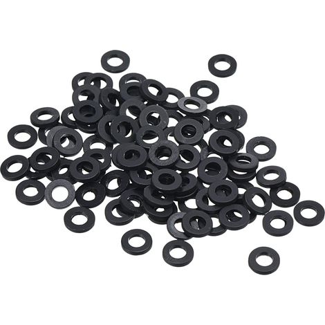 M3 Nylon Plat Rondelle, 100 Paquet 3mm ID 6mm OD Étanchéité Espaceur Joint Anneau pour Robinet Tuyau Eau Tuyau Fixation Boulon, Noir (1/5)