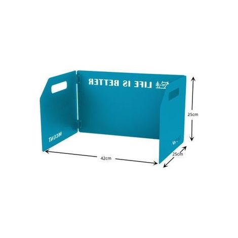 Pare-vent pliable pour poêle d'extérieur avec sac de rangement (Azure) (1/5)