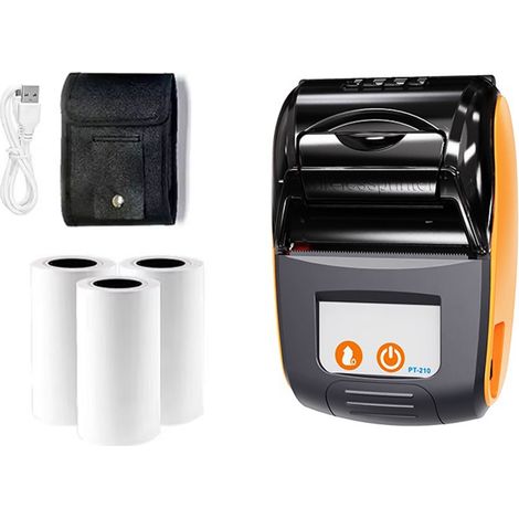 Imprimante thermique portable compatible Bluetooth pour reçus et étiquettes avec une vitesse d'impression rapide de 90 mm par seconde