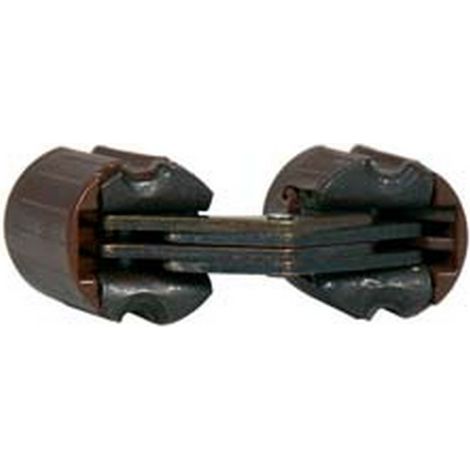 10PZ CERNIERE INVISIBILI CILINDRICHE ACCIAIO BRONZATO NYLON MARRONE  mm14