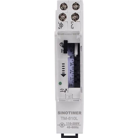 Horloge programmable journalière 220V – 24 heures 15 min – Montage direct dans armoire électrique – Consommation 1,5W (1/5)