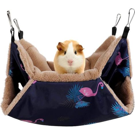 Double Layer Pet Cage Hammocks Rodent Hanging Bed Hammock Small Animals Rodent Hammock for Chinchillas, Ferrets, Rats, Hamsters and Guinea Pigs (1/5)