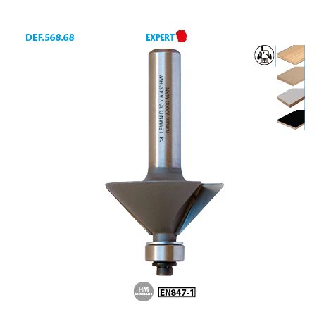 MECHE AFFLEUR A CHANFREINER 10-45° D30 LT53 Q8/RLT Z=3 HM - 5688.745.00 - LEMAN (1/2)