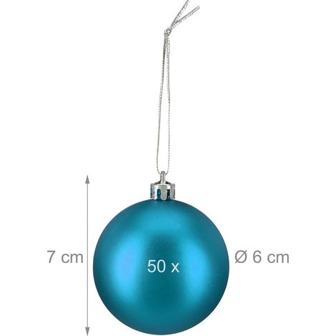 Set di 50 palline di Natale decorative opache per albero allegria 7 x 6 cm in plastica rossa 130017252