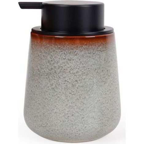 Distributeur de savon en céramique, distributeur de lotion pour les mains rechargeable de 355 ml pour salle de bain, distributeur de liquide moderne avec pompe, distributeur de savon (1/5)