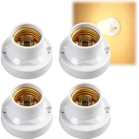 4pcs Porte Ampoule E27 Universels, Support Douille E27 Vintage Élégante, Douille Ampoule à Visser, Douille Plafonnier pour Led, Douille de Plafonnier Polyvalente (1/5)