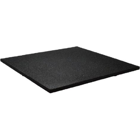 Dalle de sport en caoutchouc 100x100cm 20mm - Grain fin - Noir