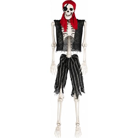 Yezi Halloween Skeleton Life Size Pirate Decor 166cm PE Plastic White (1/5)
