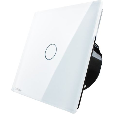 Interrupteur tactile en verre simple Livolo, blanc (1/5)