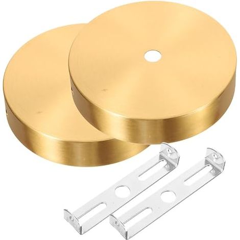 Rosace Plafonnier en Laiton 2 Pièces, Plaque de Fixation Suspendre et Lampe Murale, Adaptée pour Montage DIY Salon et Bureau (1/5)