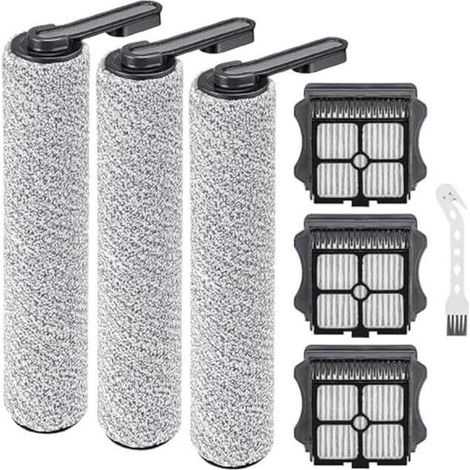 PièCes de Rechange pour Aspirateur Sans Fil Tineco Floor ONE S5/Floor One S5 Pro 2, 3 Rouleaux de Brosse, 3 Filtres HEPA (1/4)