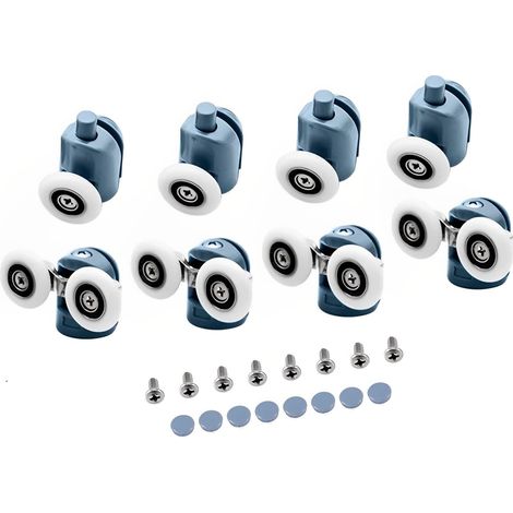 8 roulettes haut et bas pour porte de douche - Porte coulissante - Poulie - Pièces de rechange 25mm de diamètre - Salle de bain (25mm) (1/5)