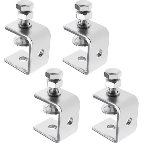 Lot de 4 pinces en forme de C en acier inoxydable 304 avec support de type C - Tigre - Pince de travail du bois pour menuisiers 0-25 mm (1/5)