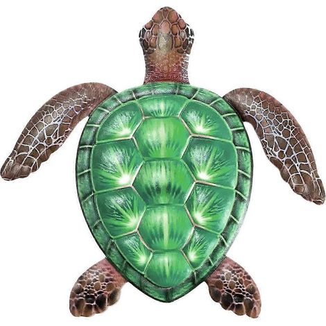 Décoration murale tortue en métal forgé, suspension tortue métallique pour salon et jardin, pièce unique pour fixation murale, décoration extérieure et intérieure originale (1/5)