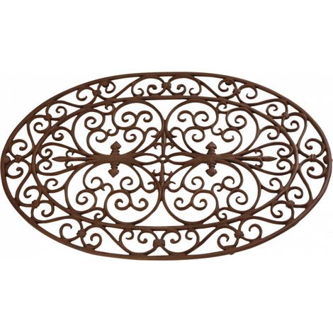 Paillasson grille en fonte ovale 74x48cm (1/7)