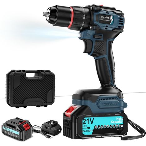 Perceuse Visseuse Sans Fil 21V Perceuse Percussion Brushless Avec Batterie 4000mAh, 50Nm de couple max 20+3 positions de couple (2 vitesses (1/5)