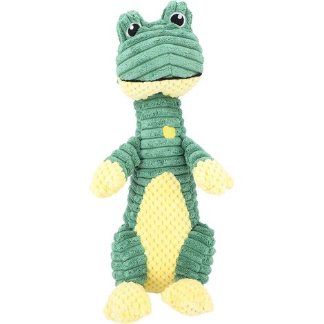 Peluche couineuse pour chien en forme d'animal mignon et interactif, idéale pour lutter contre l'ennui et mâcher les chiens de petite, moyenne et grande taille (grenouille). (1/5)