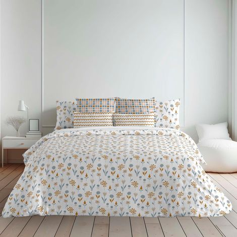 Housse de Couette pour lit de 90 (155 x 220 cm) Tissu : 100% Coton Biologique 175 Fils/cm² Modèle : Alkamar (1/4)