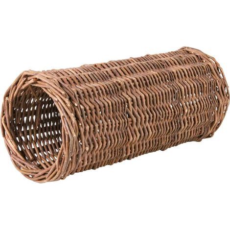 Weidentunnel, 33 cm lang, 15 cm Durchmesser, Naturmaterial, für Meerschweinchen, zur Bewegung und zum Ausruhen (1/3)