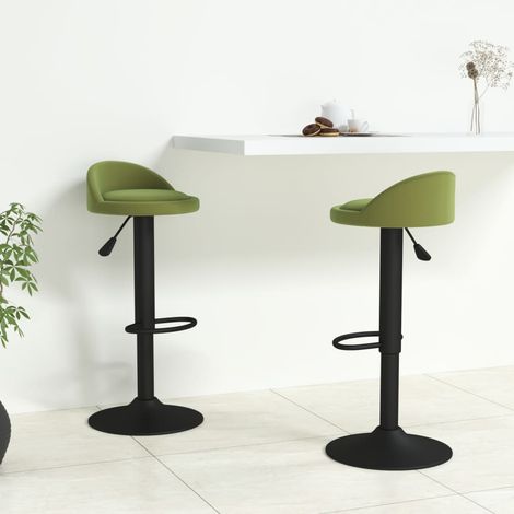 Barhocker 2 Stk. Hellgrün Samt