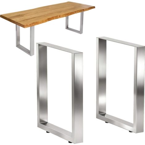 DanDiBo 2x Tischbeine Edelstahl 72 x 70 cm Tischgestell Höhenverstellbar 96672 Tischfüße Möbelfüße Tischkufen Esstisch Beine (1/5)